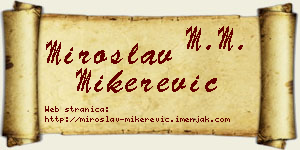 Miroslav Mikerević vizit kartica